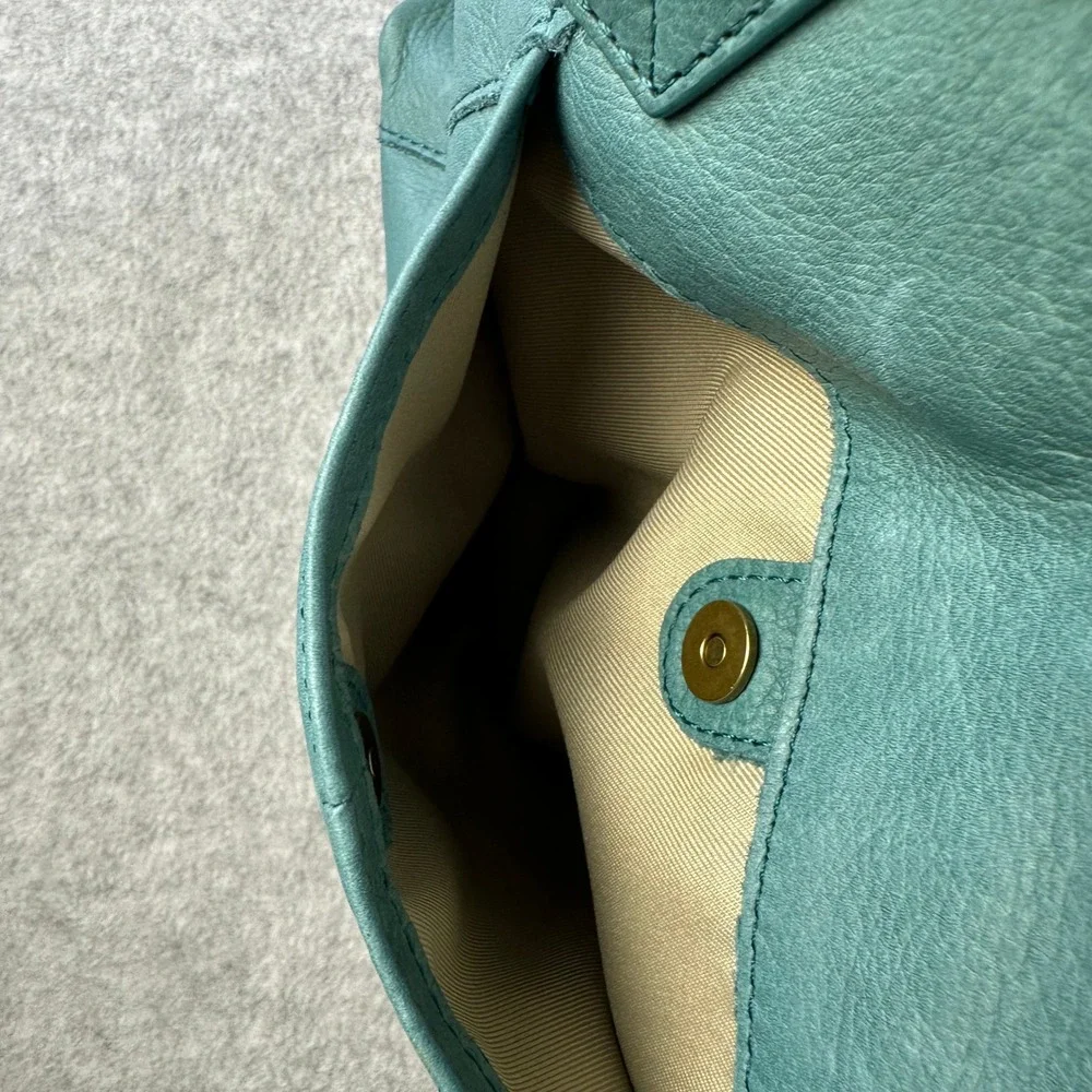 American Leather Co Daiquiri Green Ada Triple Entry Satchel Crossbody Handbag